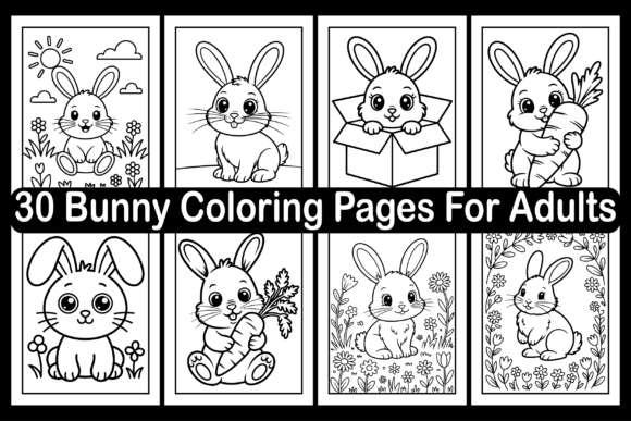 30 Bunny Coloring Pages for Adults: Graphics & Coloring Pages