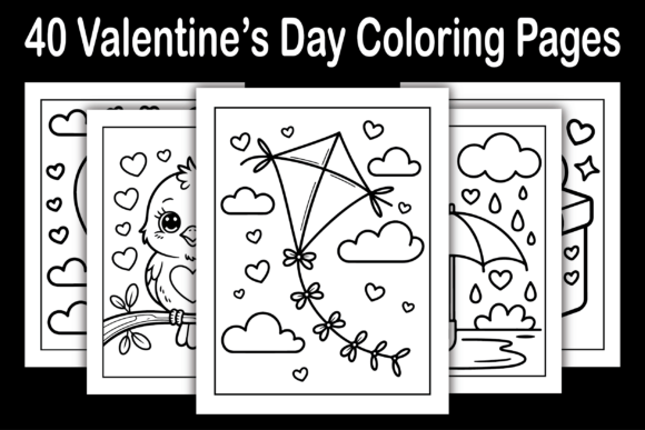 40 Valentine’s Day Coloring Pages Graphics