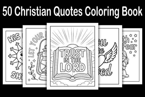 50 Christian Quotes Coloring Book: Graphics & Coloring Pages