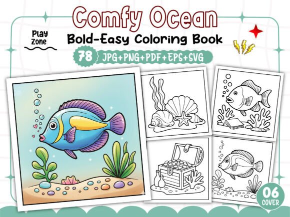 Bold and Easy Comfy Ocean Coloring Pages Graphics