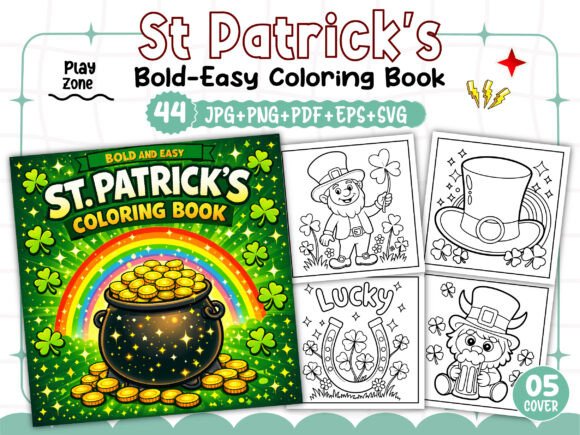 Bold and Easy St Patrick’s Coloring Pages & Graphics