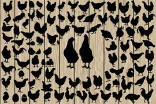 Chicken Silhouettes Clipart: Graphics for Crafts & Content
