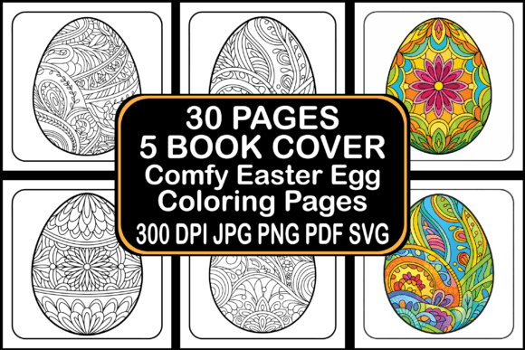 Comfy Easter Egg Coloring Pages Graphics