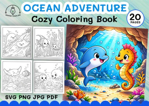 Cozy Ocean Adventure Coloring Pages Graphics