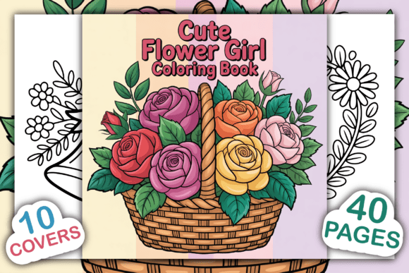 Cute Flower Girl Coloring Pages Graphics