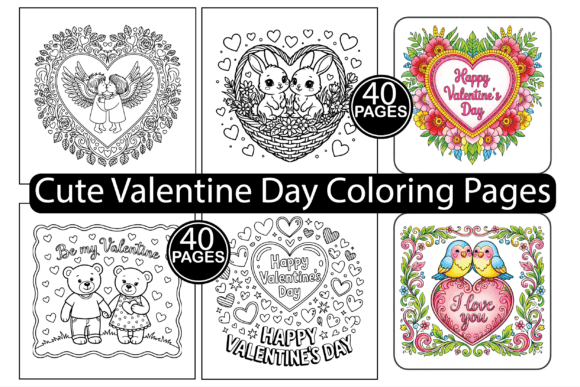 Cute Valentine Day Adults Coloring Book: Graphics & Coloring Pages