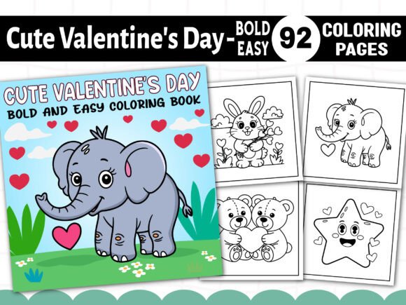 Cute Valentine’s Day Coloring Pages Graphics