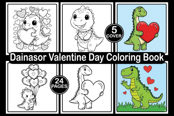 Dainasor Valentine Day Coloring Book