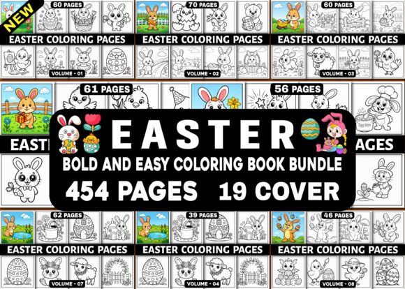 EASTER COLORING PAGES MEGA BUNDLE: Graphics & Coloring Pages