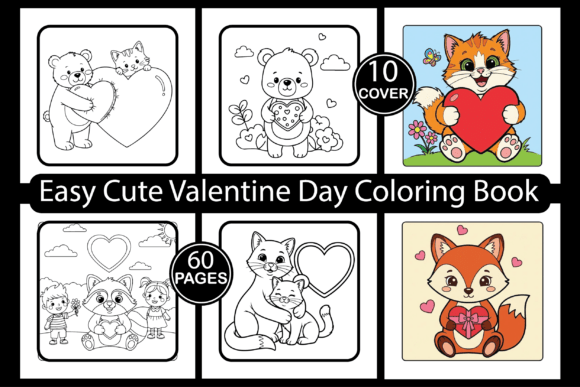 Easy Cute Valentine Day Coloring Pages & Graphics