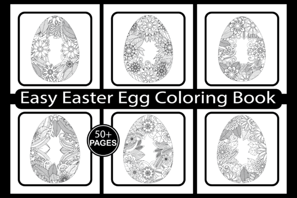 Easy Easter Egg Coloring Book: Graphics & Coloring Pages