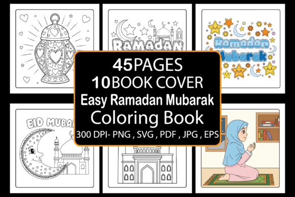 Easy Ramadan Mubarak Coloring Pages & Graphics