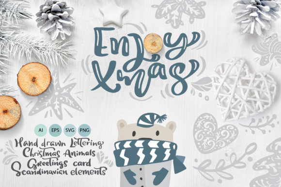 Enjoy Xmas Scandinavian Christmas Design: Graphics for Crafts