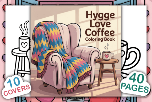 Hygge Love Coffee Coloring Book: Graphics & Coloring Pages