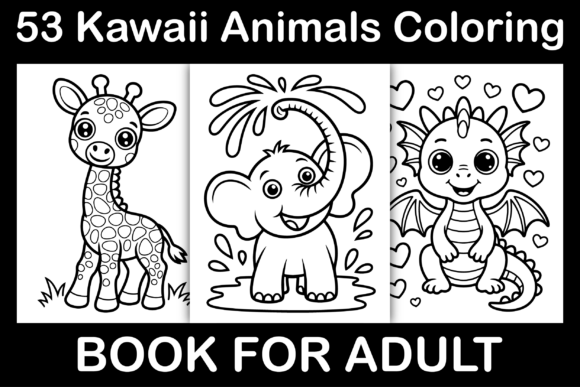Kawaii Animals Coloring Pages Graphics