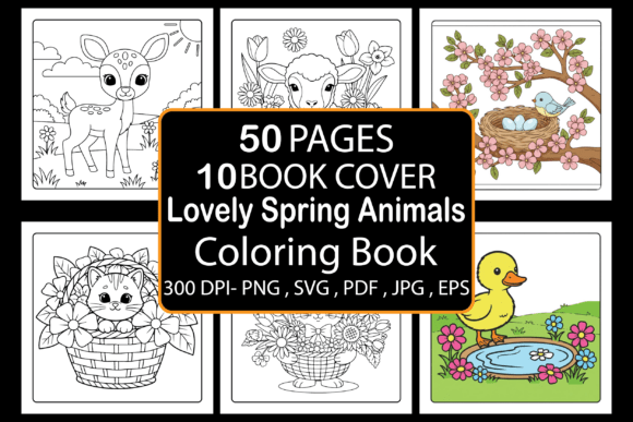 Lovely Spring Animals Coloring Pages Graphics