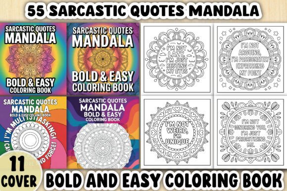 Sarcastic Quotes Mandala Coloring Pages Graphics