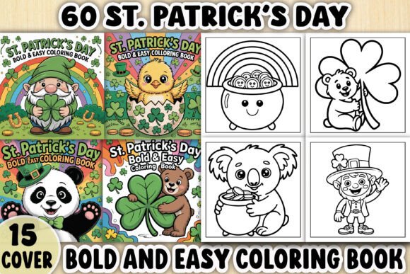 St Patrick’s Day Coloring Pages for KDP Graphics