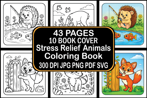 Stress Relief Animals Coloring Pages Graphics