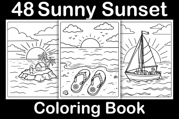 Sunny Sunset Coloring Pages & Graphics