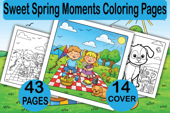 Sweet Spring Moments Coloring Pages Graphics