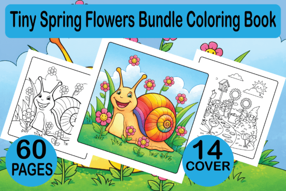Tiny Spring Flowers Bundle: Graphics & Coloring Pages