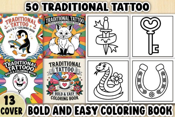 Traditional Tattoo Coloring Pages Graphics
